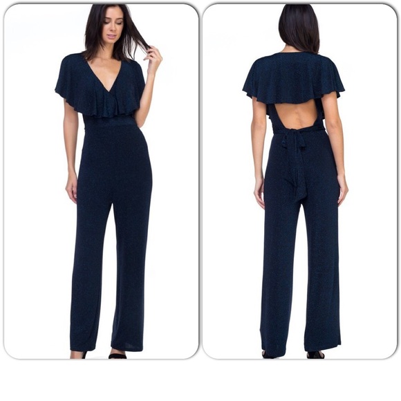 Son Paises Pants - Jumpsuit Royal Blue Shimmer-LAST ONE-CLEARANCE